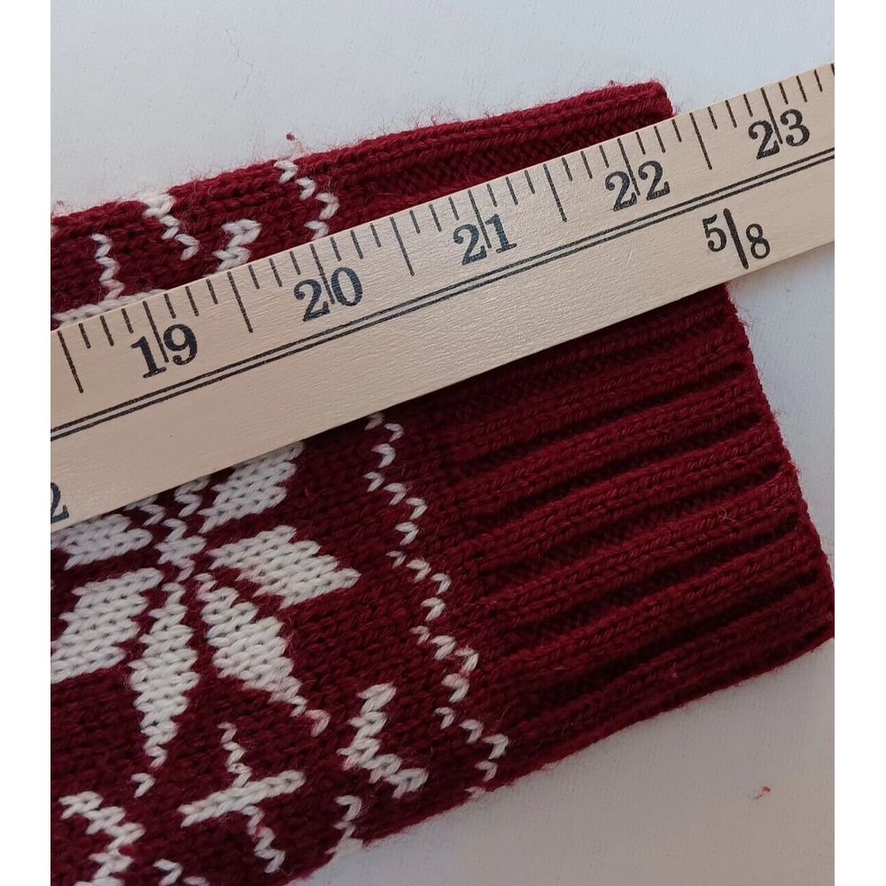 POL Women's Fair Isle Christmas Sweater Holiday Burgundy Maroon White - Small - Picture 7 of 8